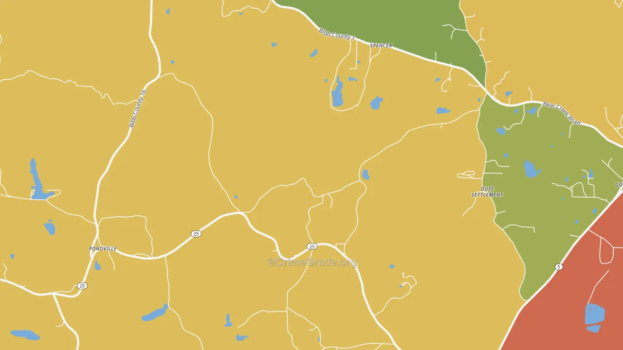 Ellards, AL Map of Drug-Related Crime Rates