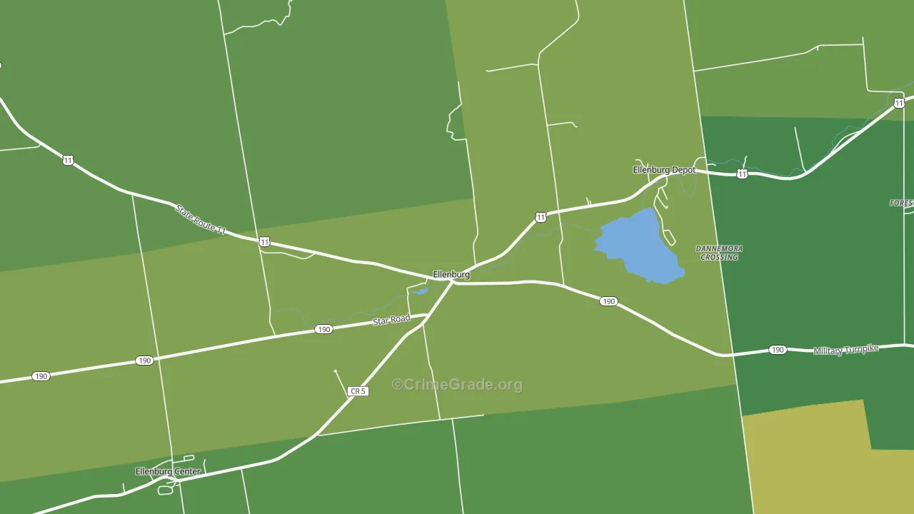 Ellenburg, NY Map of Drug-Related Crime Rates