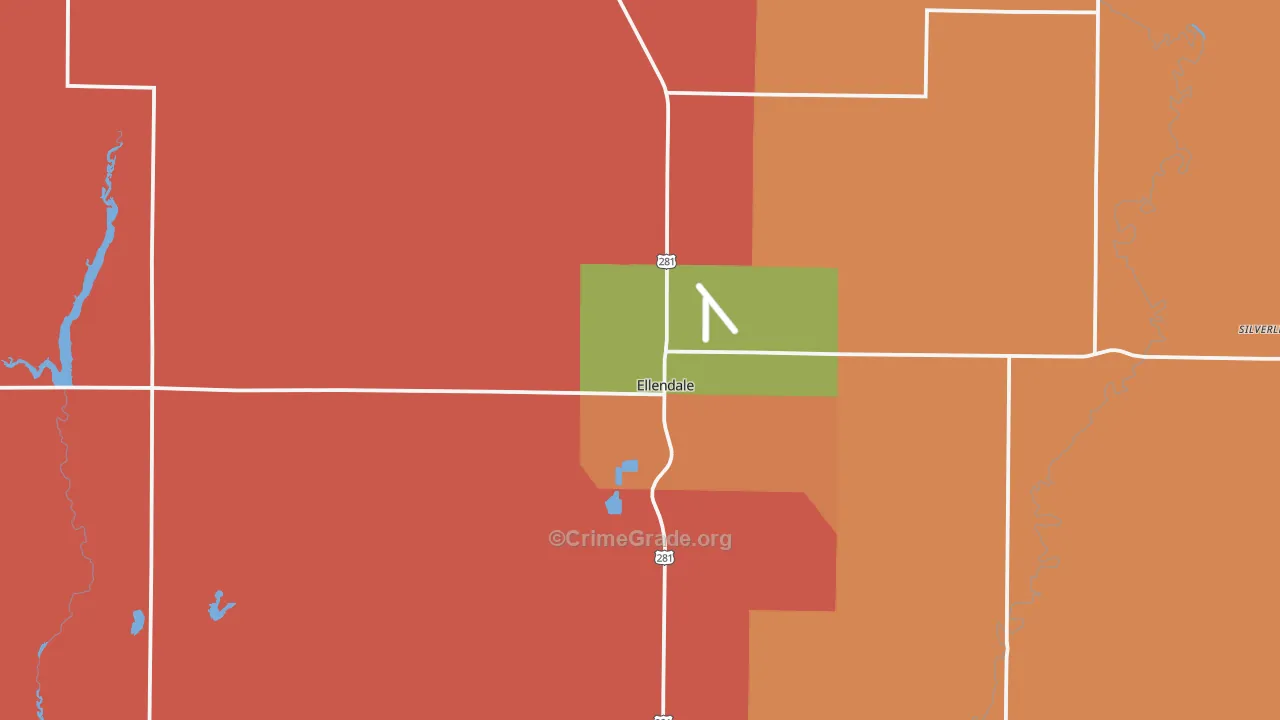 Ellendale, ND Map of Drug-Related Crime Rates