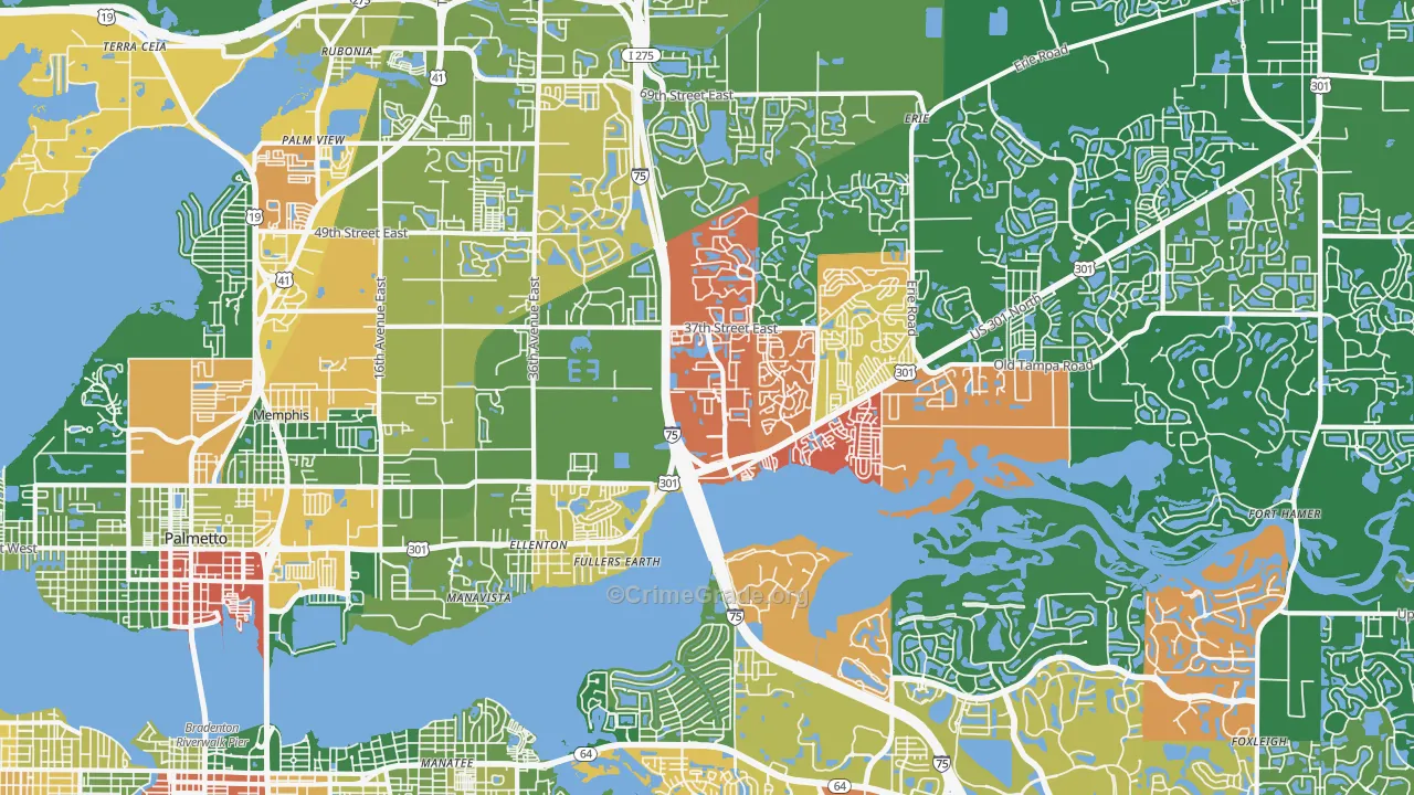 Ellenton, FL Map of Drug-Related Crime Rates