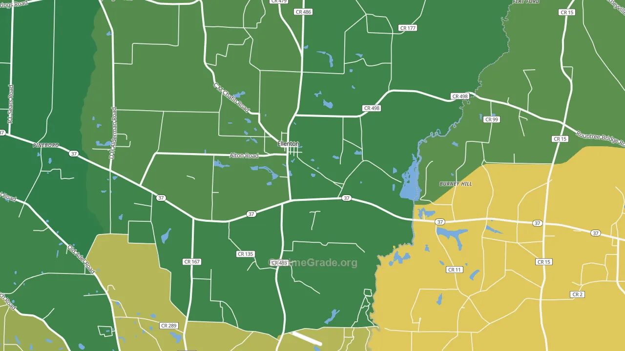 Ellenton, GA Map of Drug-Related Crime Rates