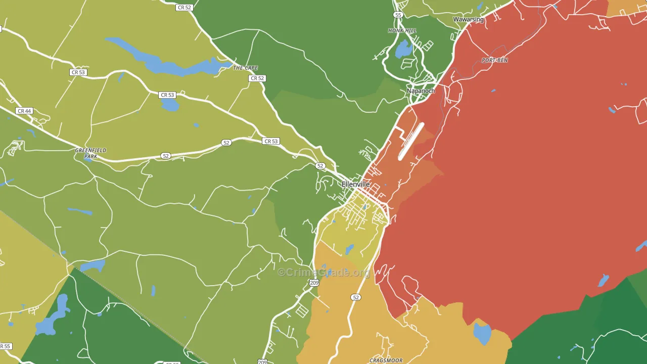 Ellenville, NY Map of Drug-Related Crime Rates