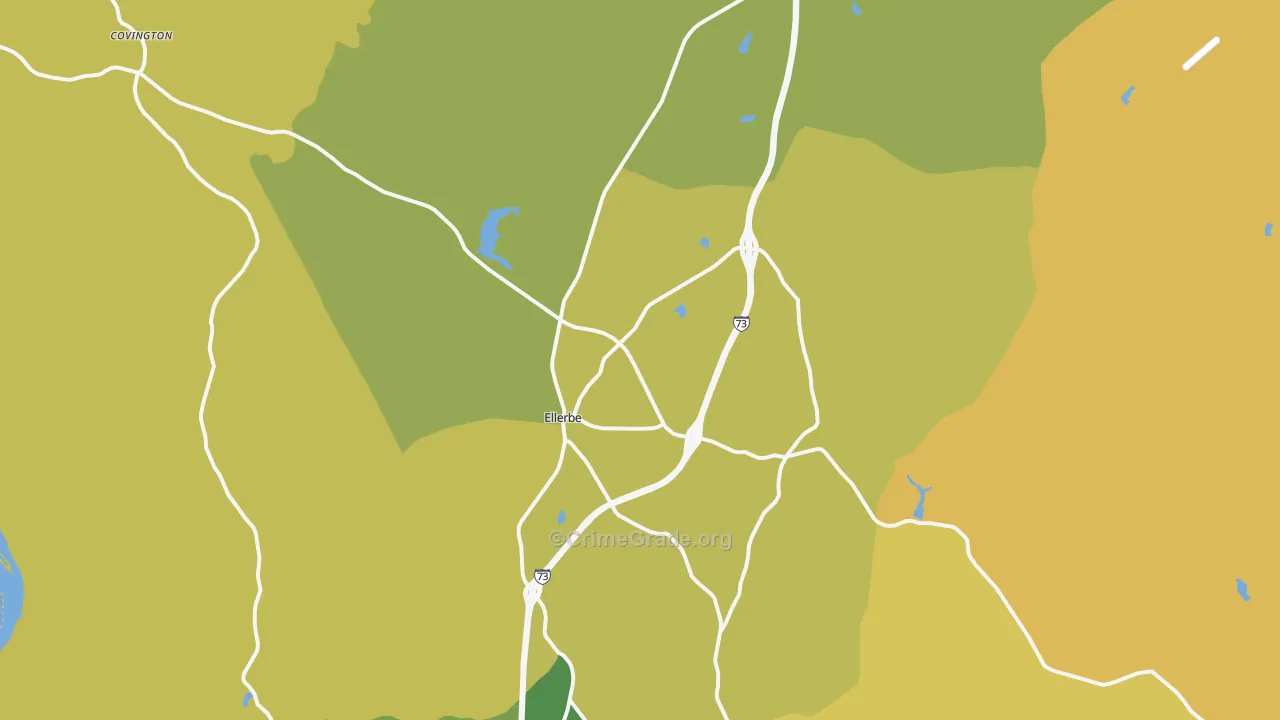 Ellerbe, NC Map of Drug-Related Crime Rates