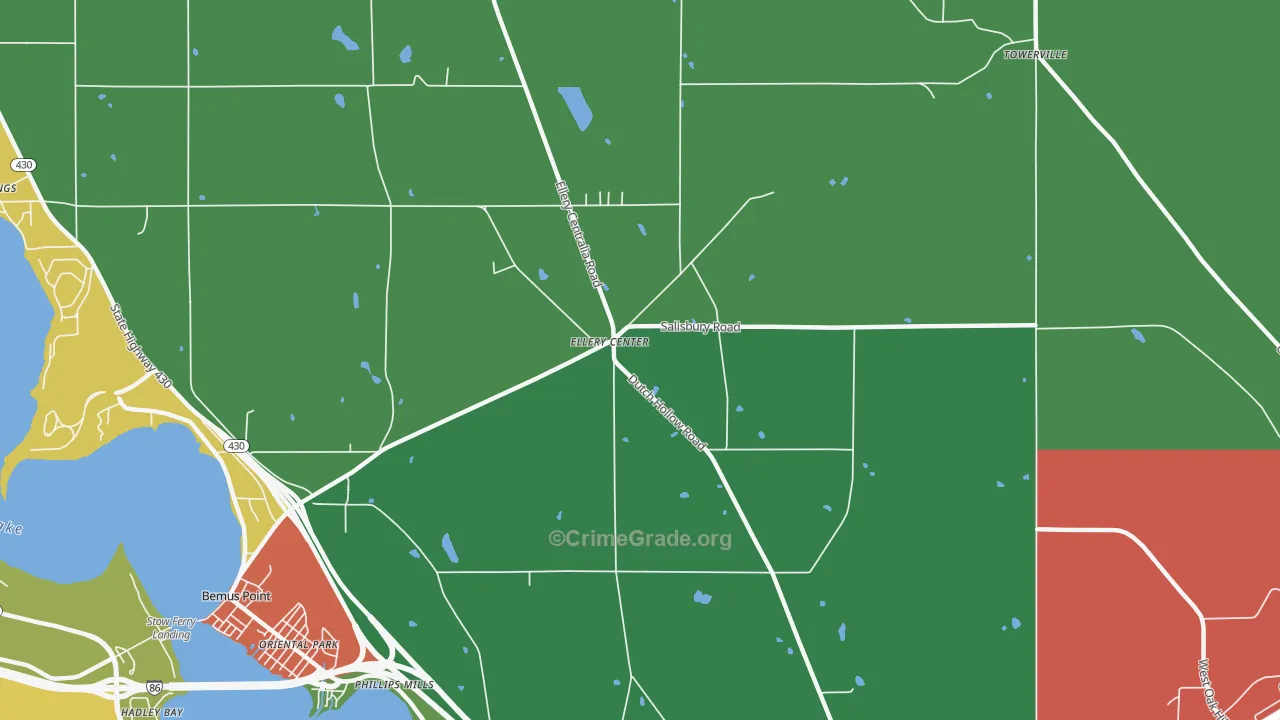 Ellery Center, NY Map of Drug-Related Crime Rates