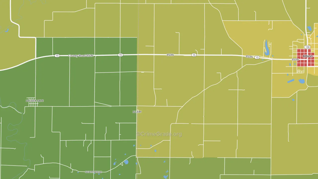 Ellery, IL Map of Drug-Related Crime Rates