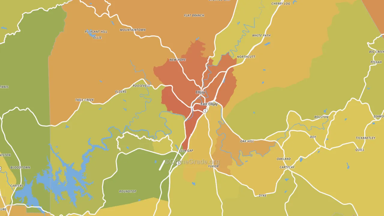 Ellijay, GA Map of Drug-Related Crime Rates