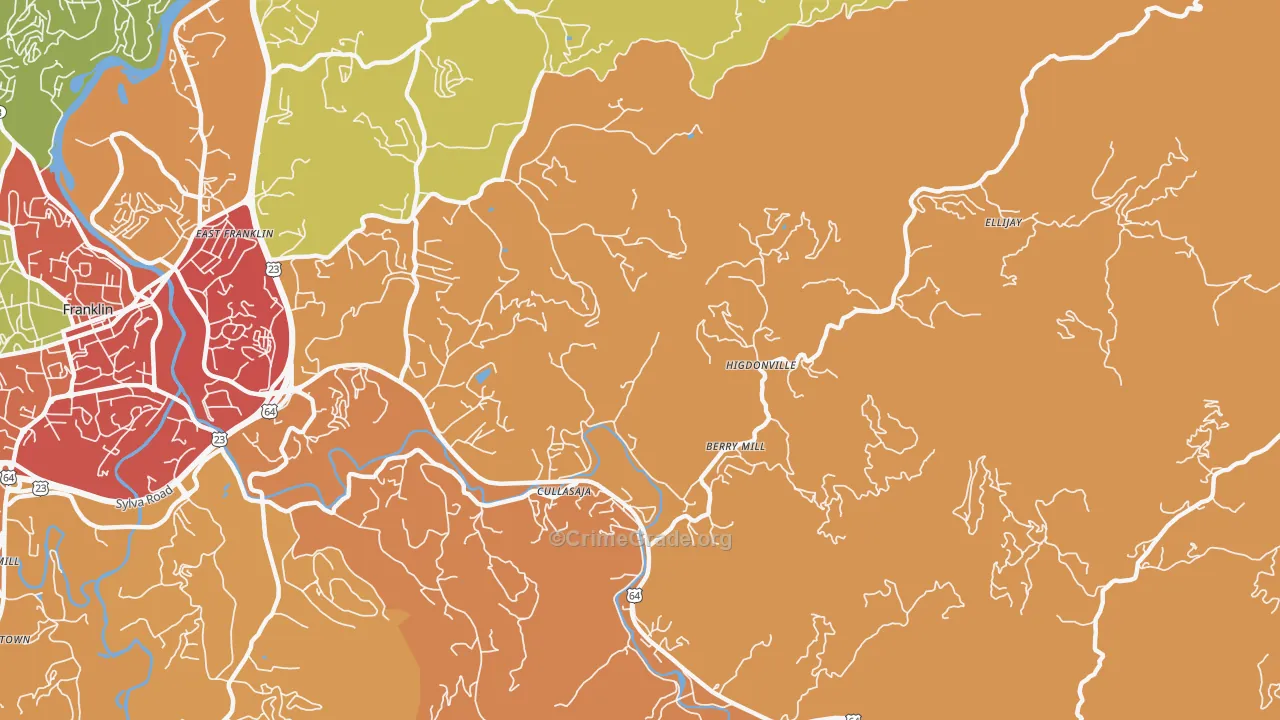 Ellijay, NC Map of Drug-Related Crime Rates
