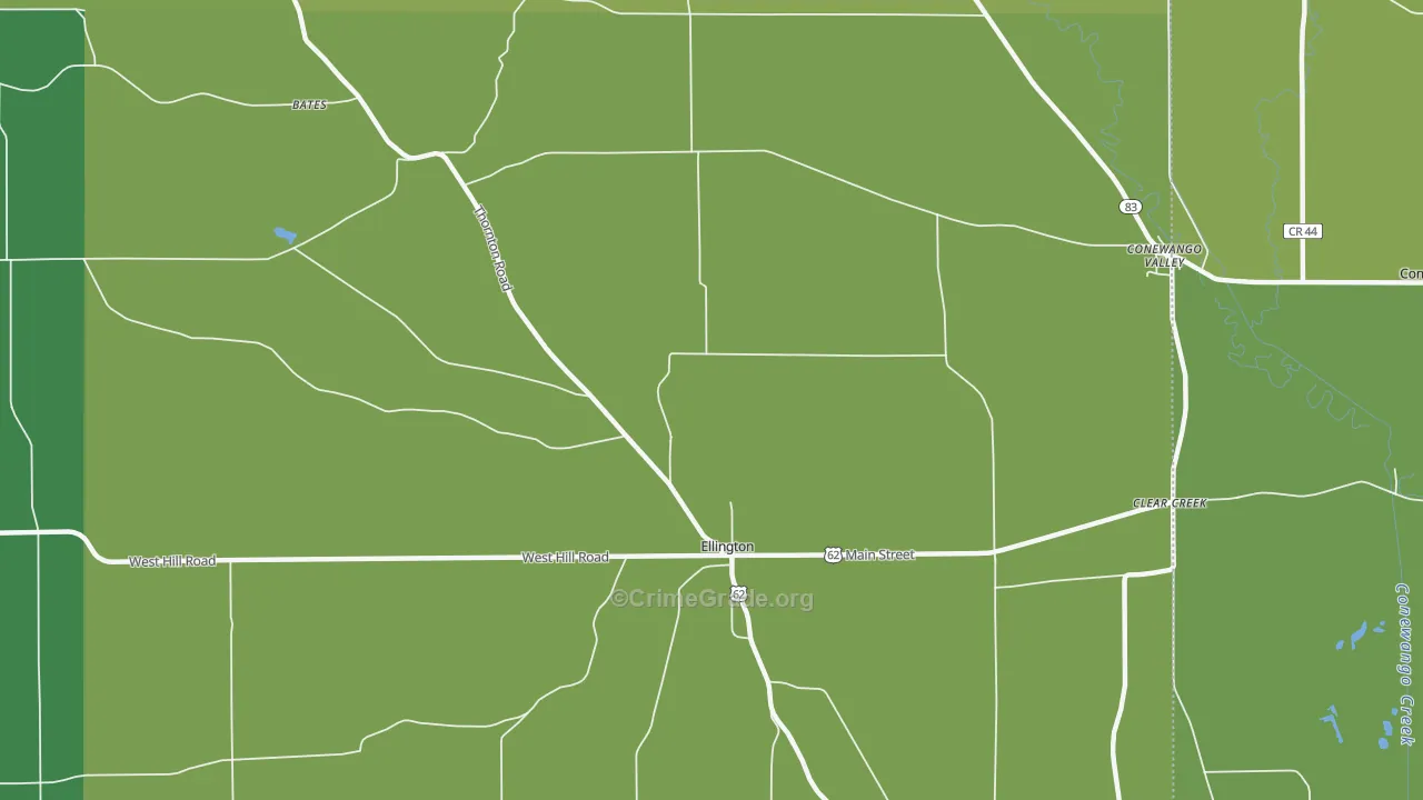 Ellington, NY Map of Drug-Related Crime Rates