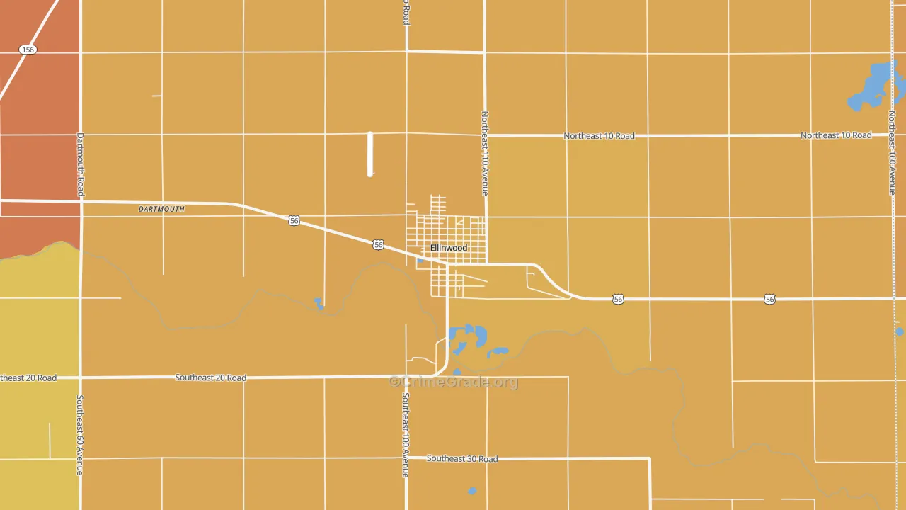 Ellinwood, KS Map of Drug-Related Crime Rates