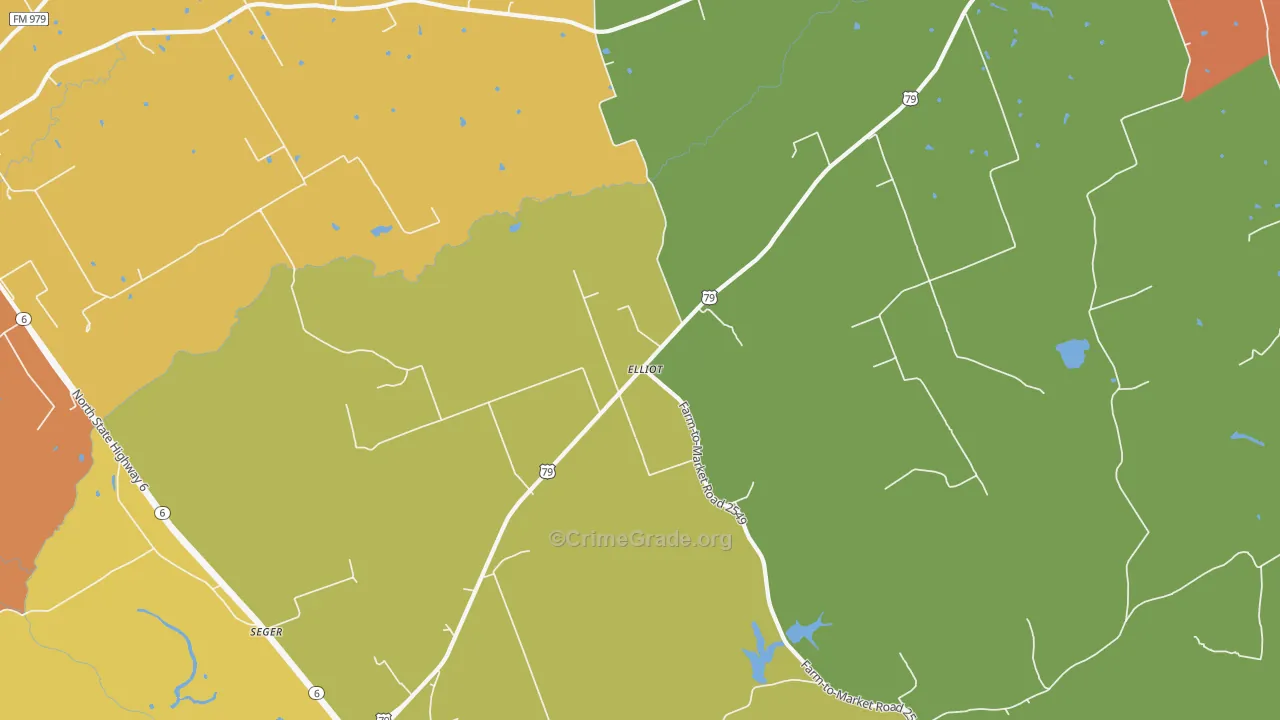 Elliot, TX Map of Drug-Related Crime Rates