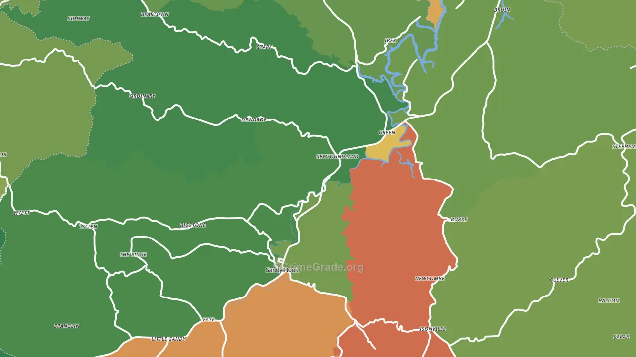 Elliott County, KY Map of Drug-Related Crime Rates