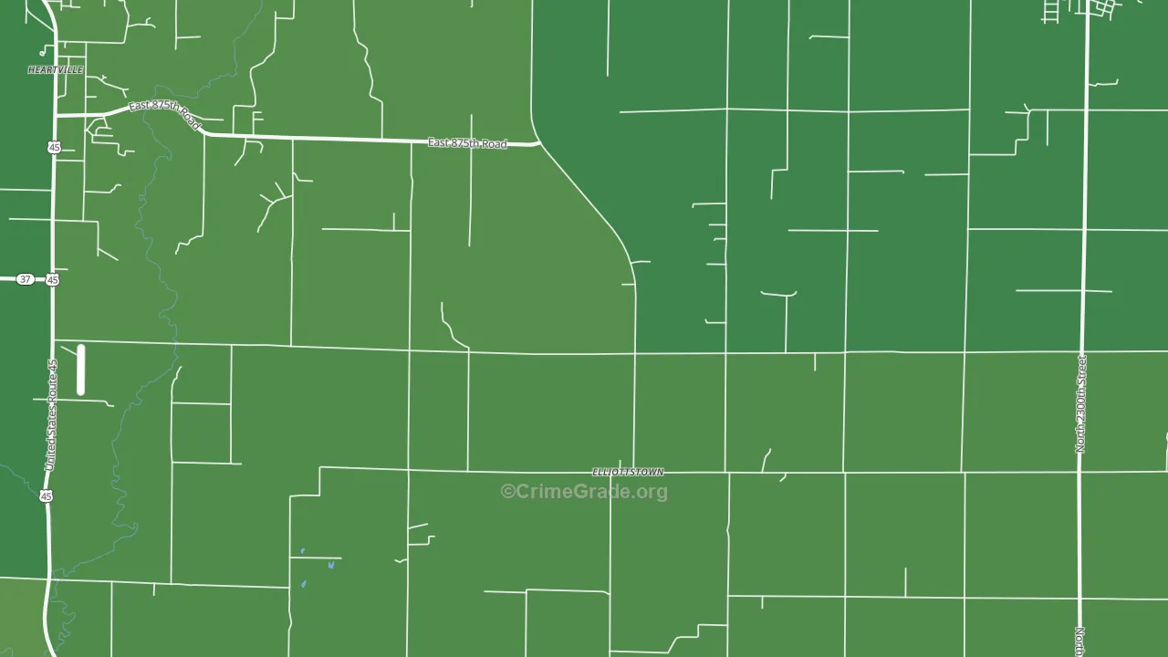 Elliottstown, IL Map of Drug-Related Crime Rates