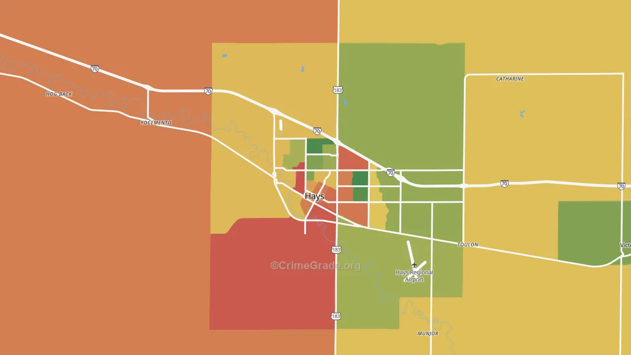 Ellis County, KS Map of Drug-Related Crime Rates