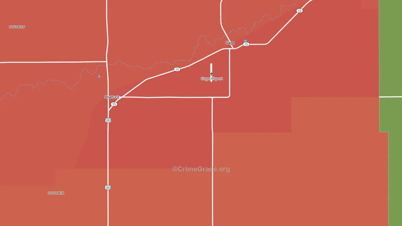 Ellis County, OK Map of Drug-Related Crime Rates