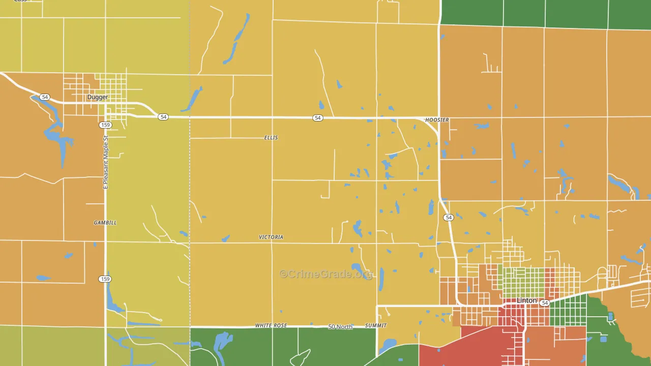 Ellis, IN Map of Drug-Related Crime Rates