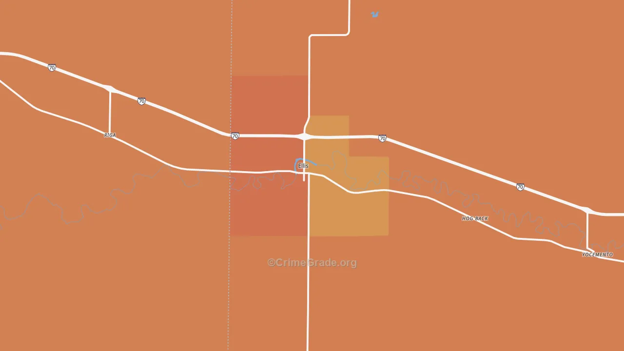 Ellis, KS Map of Drug-Related Crime Rates