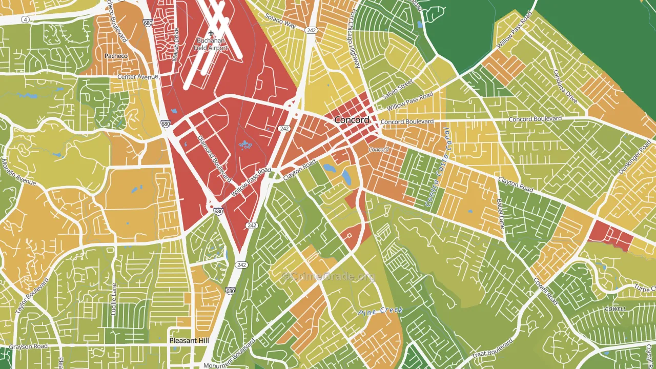 Ellis Lake, Concord, CA Map of Drug-Related Crime Rates