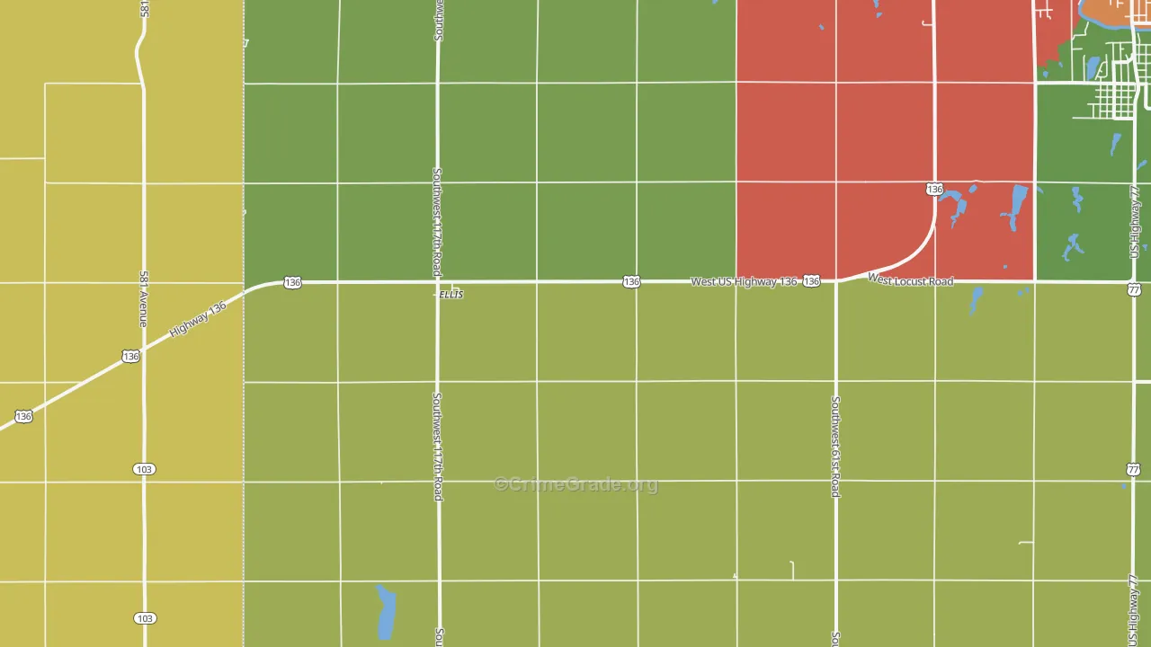 Ellis, NE Map of Drug-Related Crime Rates