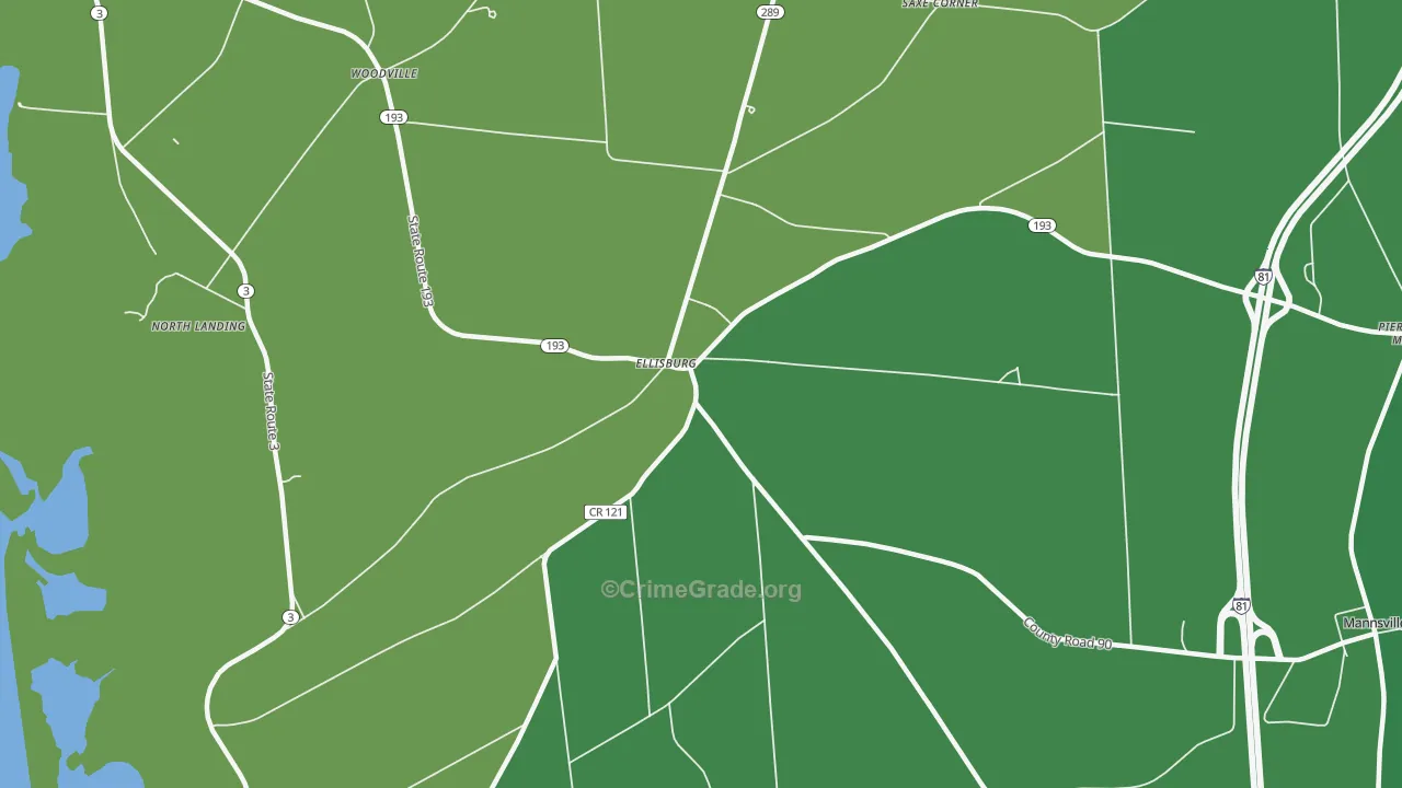 Ellisburg, NY Map of Drug-Related Crime Rates
