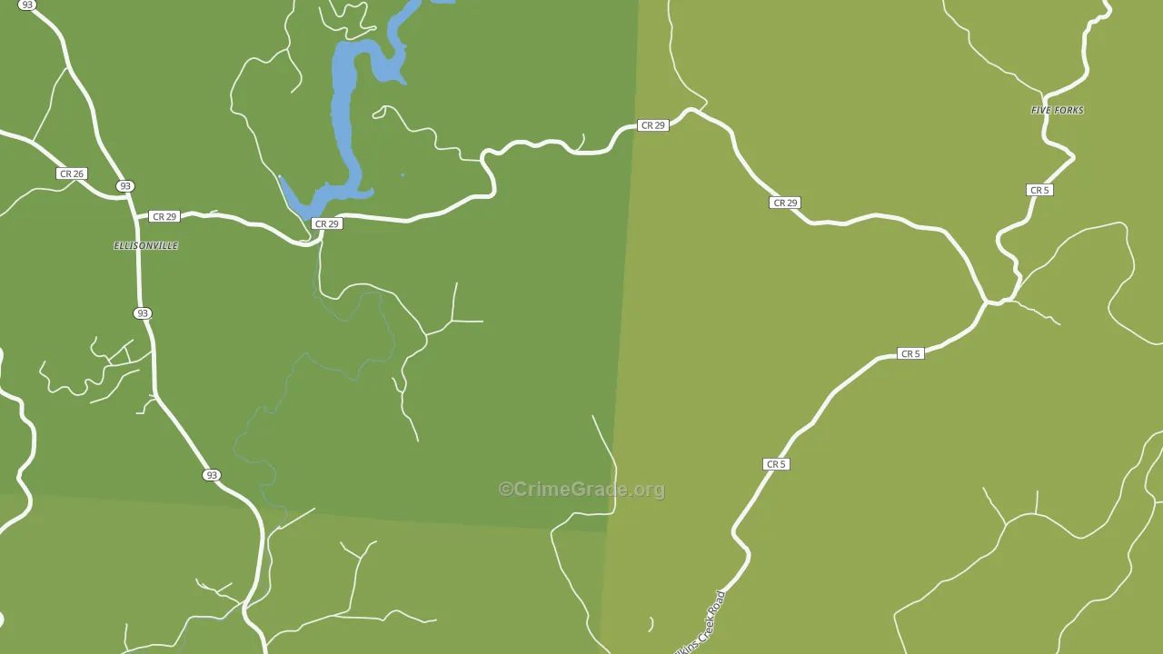 Ellisonville, OH Map of Drug-Related Crime Rates
