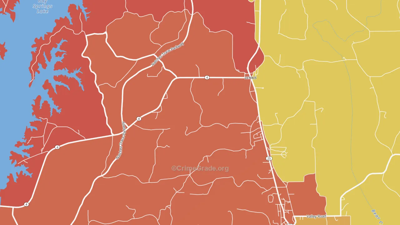 Ellistown, MS Map of Drug-Related Crime Rates