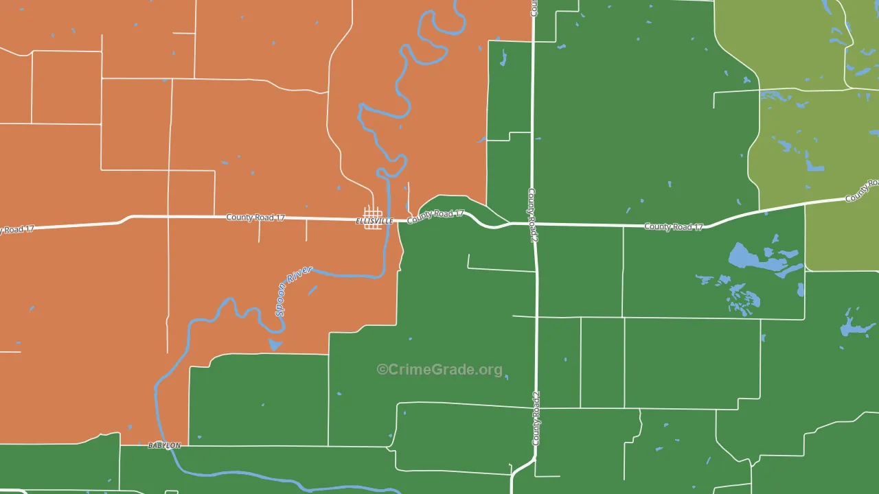 Ellisville, IL Map of Drug-Related Crime Rates