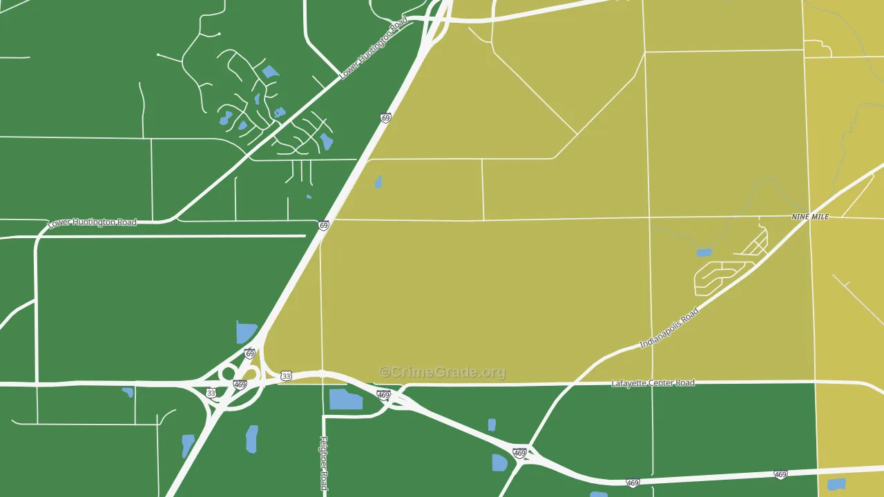 Ellisville, IN Map of Drug-Related Crime Rates