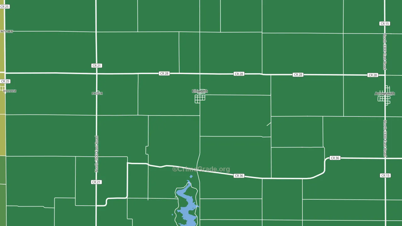Ellsworth, IL Map of Drug-Related Crime Rates