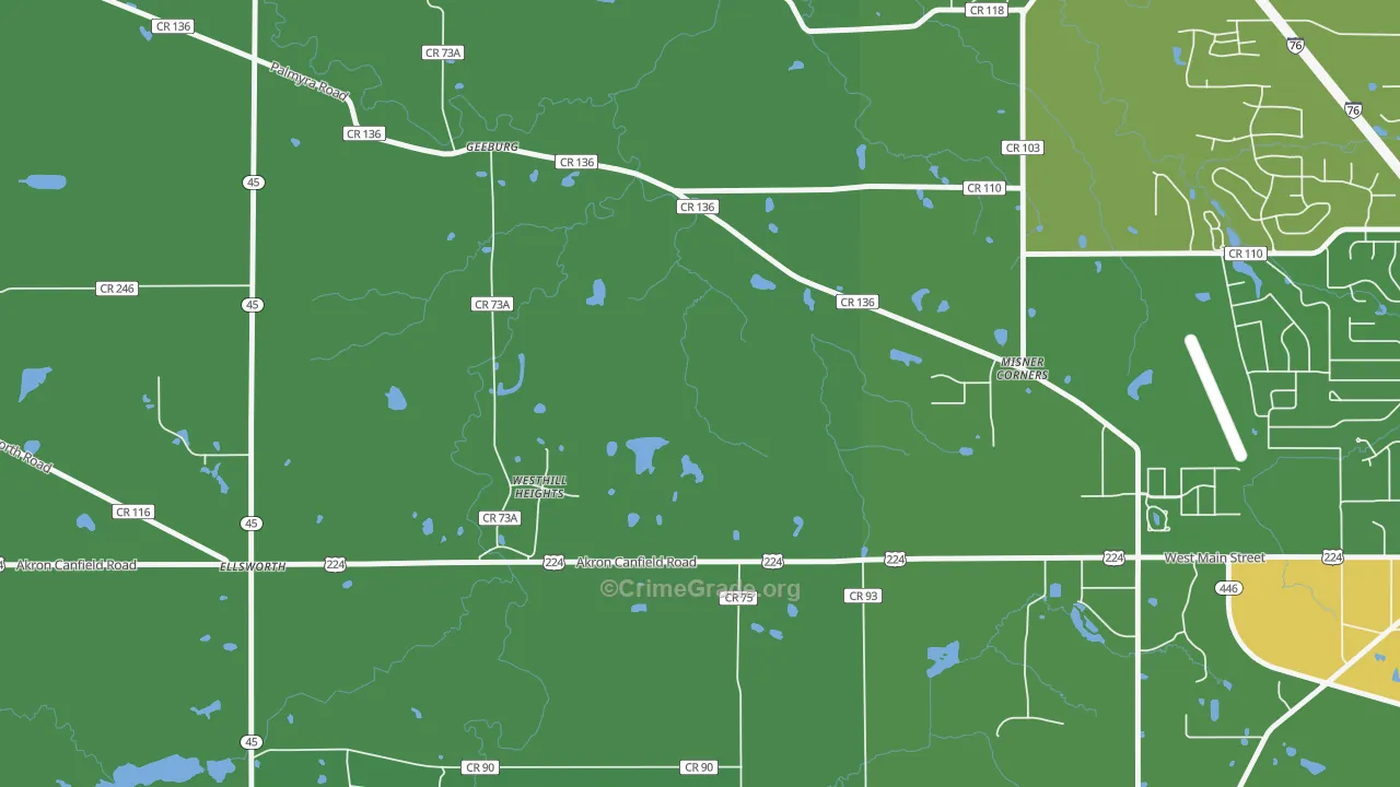 Ellsworth, OH Map of Drug-Related Crime Rates