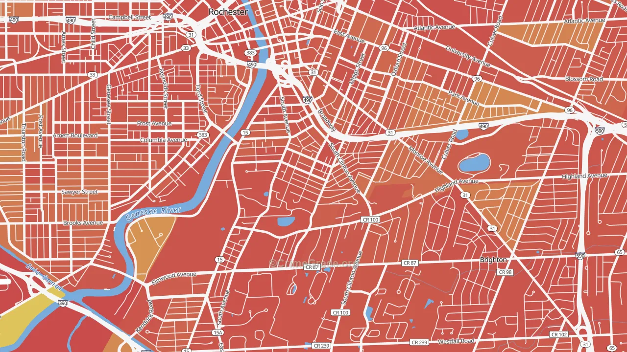 Ellwanger-Barry, Rochester, NY Map of Drug-Related Crime Rates