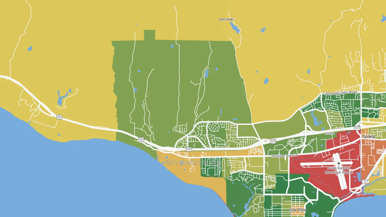 Ellwood, CA Map of Drug-Related Crime Rates