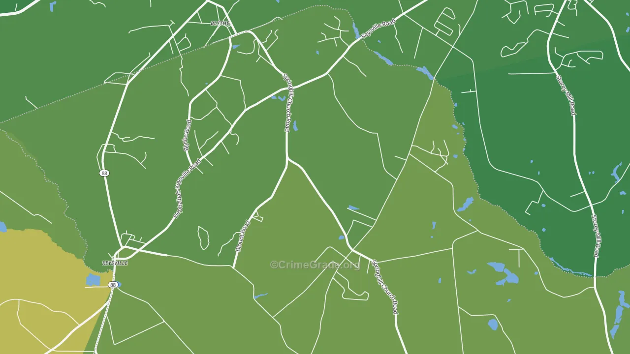Ellwood, GA Map of Drug-Related Crime Rates