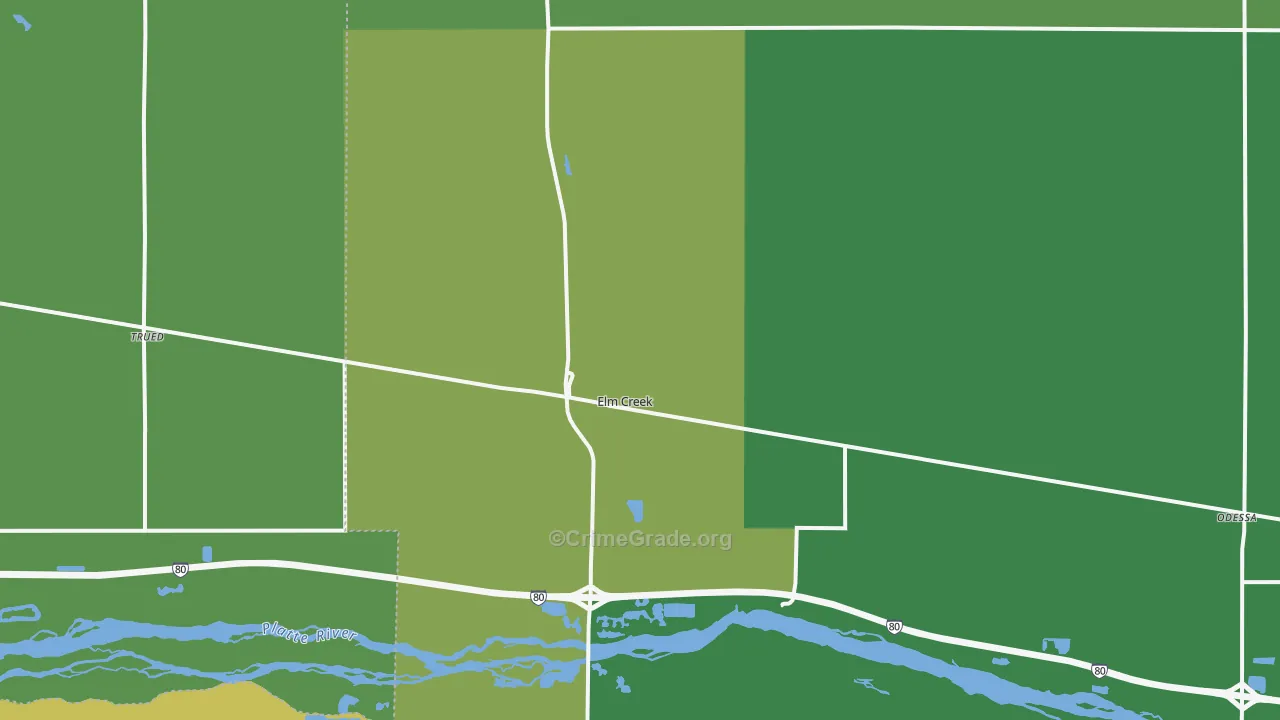Elm Creek, NE Map of Drug-Related Crime Rates