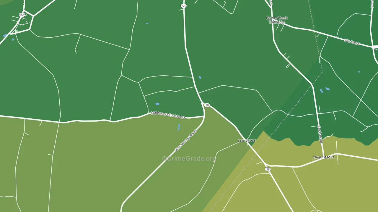 Elm Grove, NC Map of Drug-Related Crime Rates