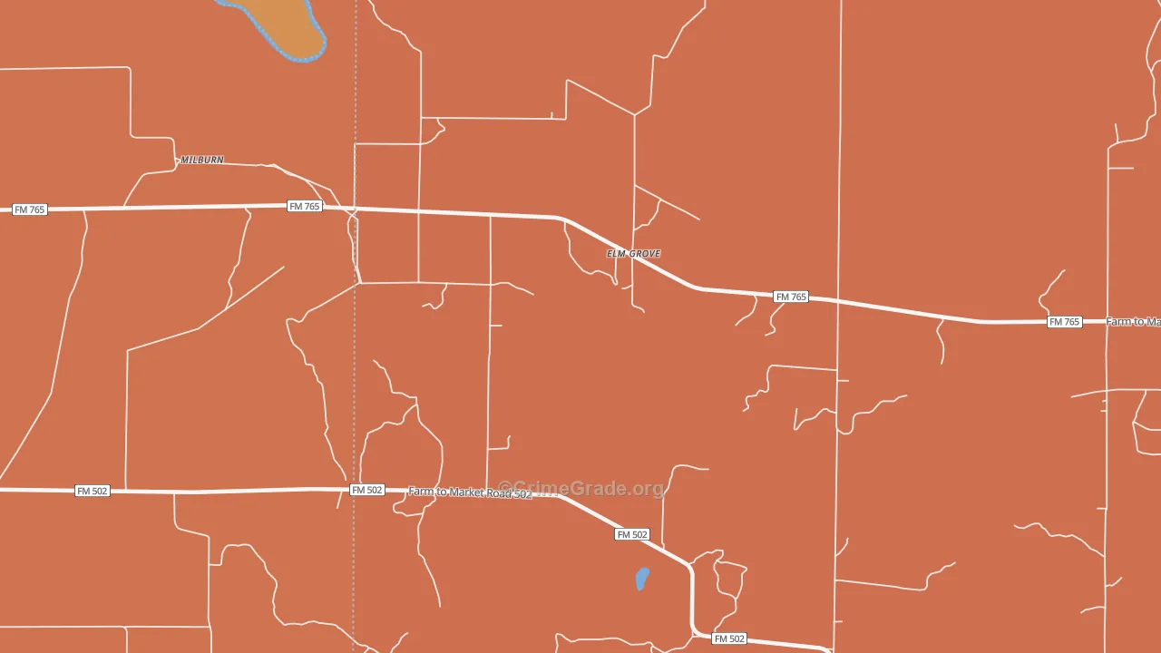 Elm Grove, TX Map of Drug-Related Crime Rates