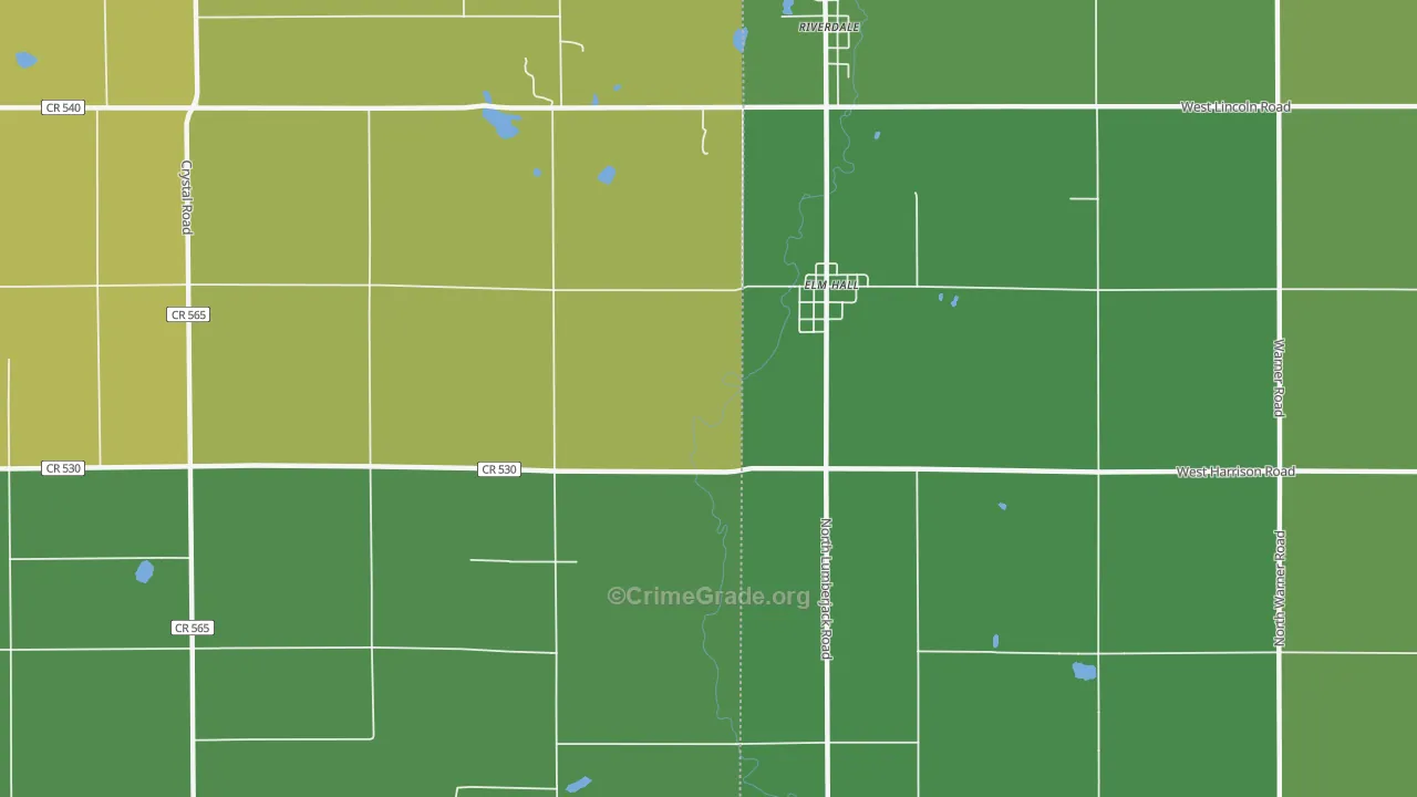 Elm Hall, MI Map of Drug-Related Crime Rates