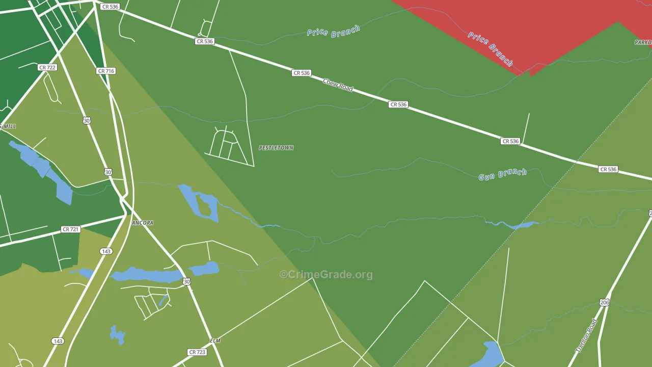 Elm, NJ Map of Drug-Related Crime Rates