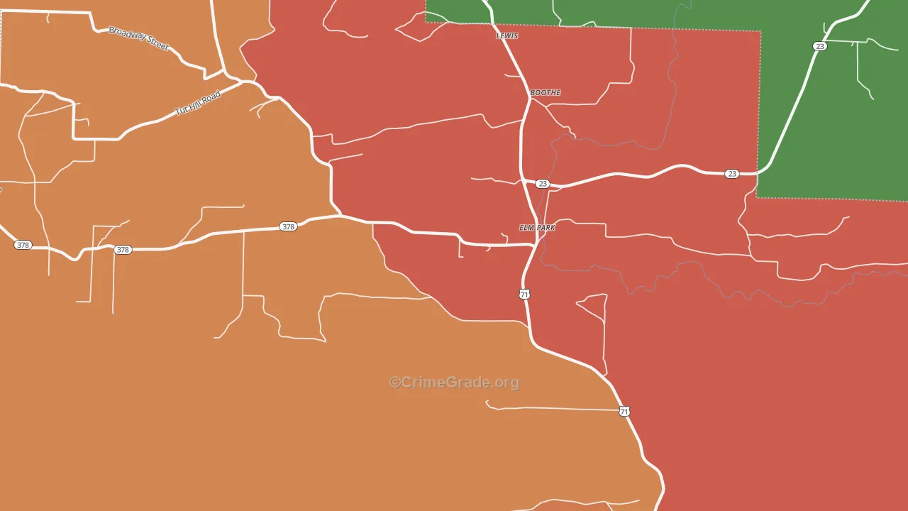Elm Park, AR Map of Drug-Related Crime Rates