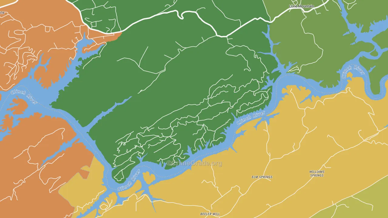 Elm Springs, TN Map of Drug-Related Crime Rates
