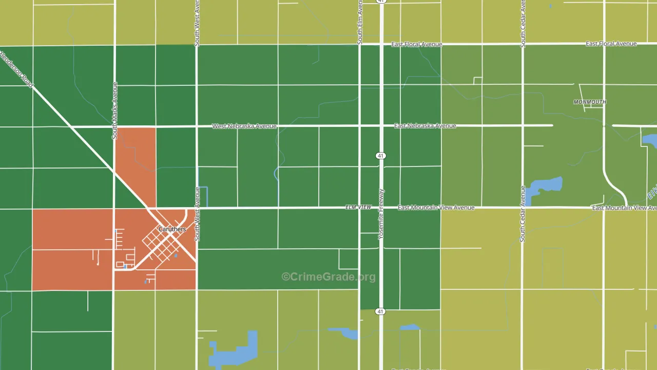 Elm View, CA Map of Drug-Related Crime Rates