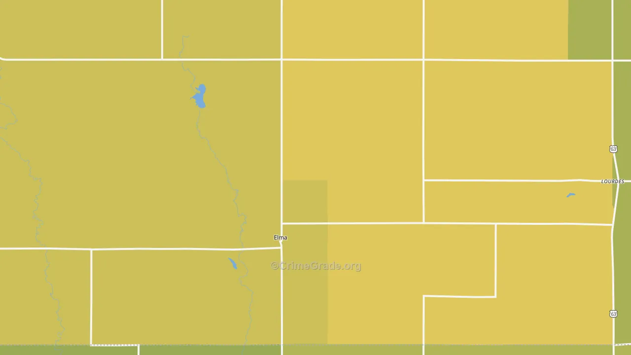 Elma, IA Map of Drug-Related Crime Rates