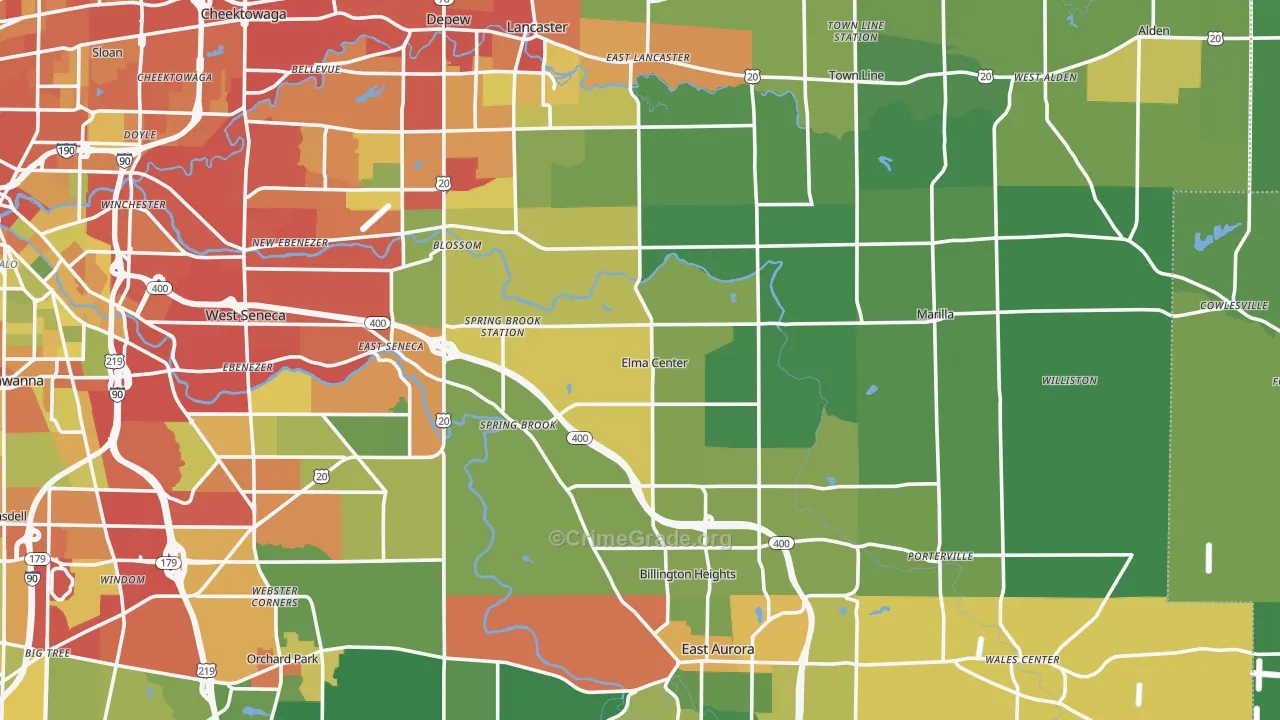 Elma, NY Map of Drug-Related Crime Rates