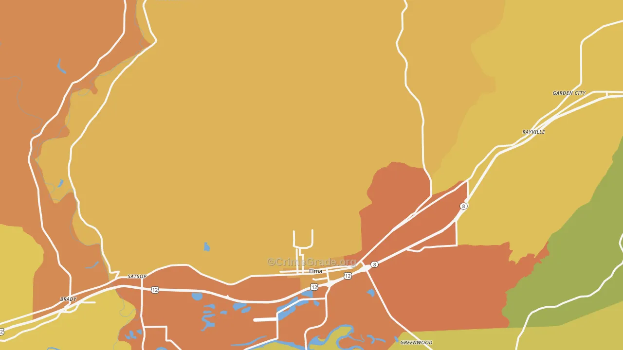 Elma, WA Map of Drug-Related Crime Rates