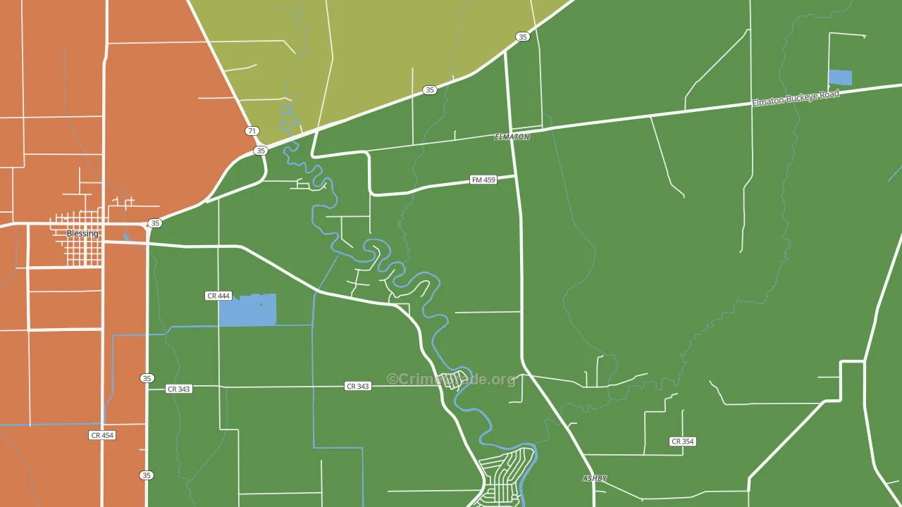 Elmaton, TX Map of Drug-Related Crime Rates