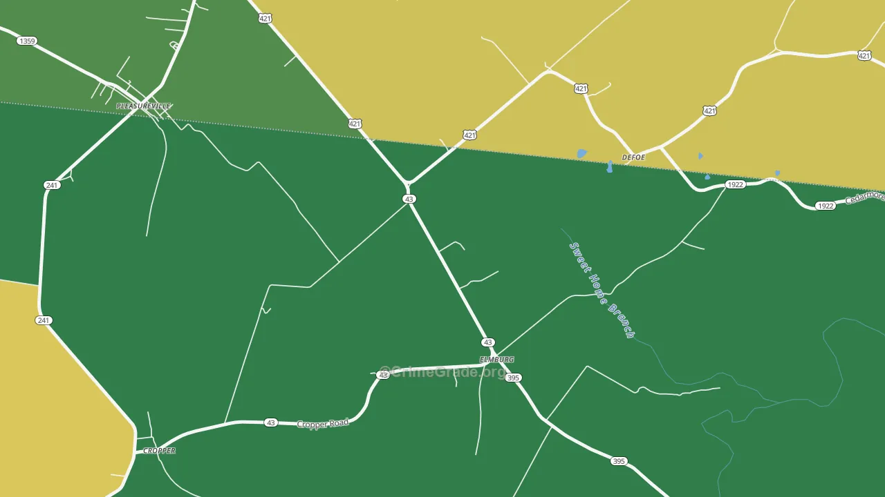 Elmburg, KY Map of Drug-Related Crime Rates