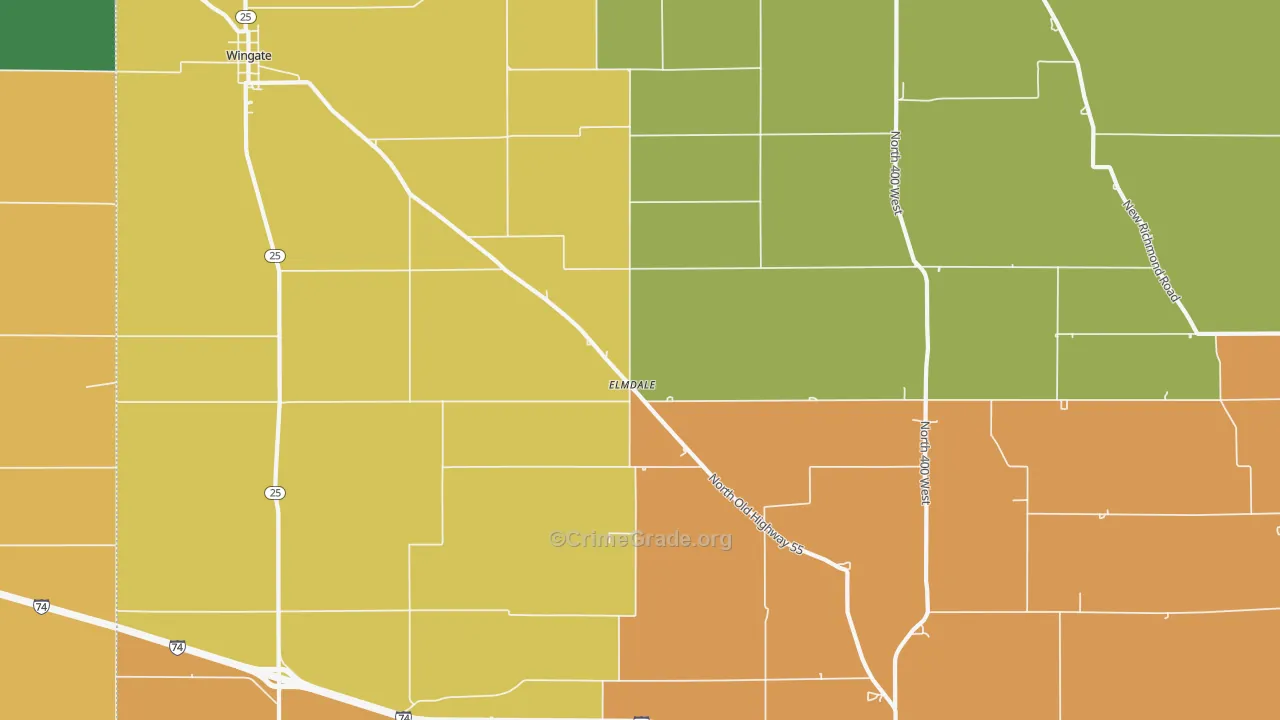 Elmdale, IN Map of Drug-Related Crime Rates