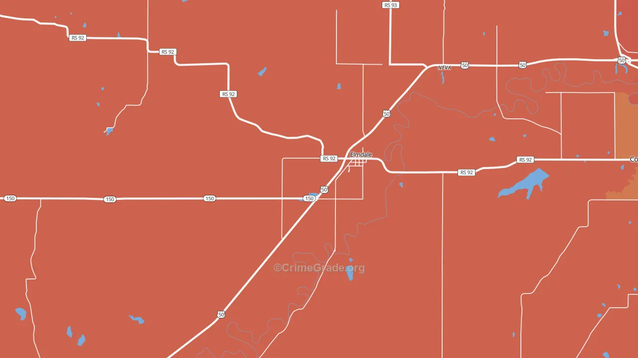 Elmdale, KS Map of Drug-Related Crime Rates
