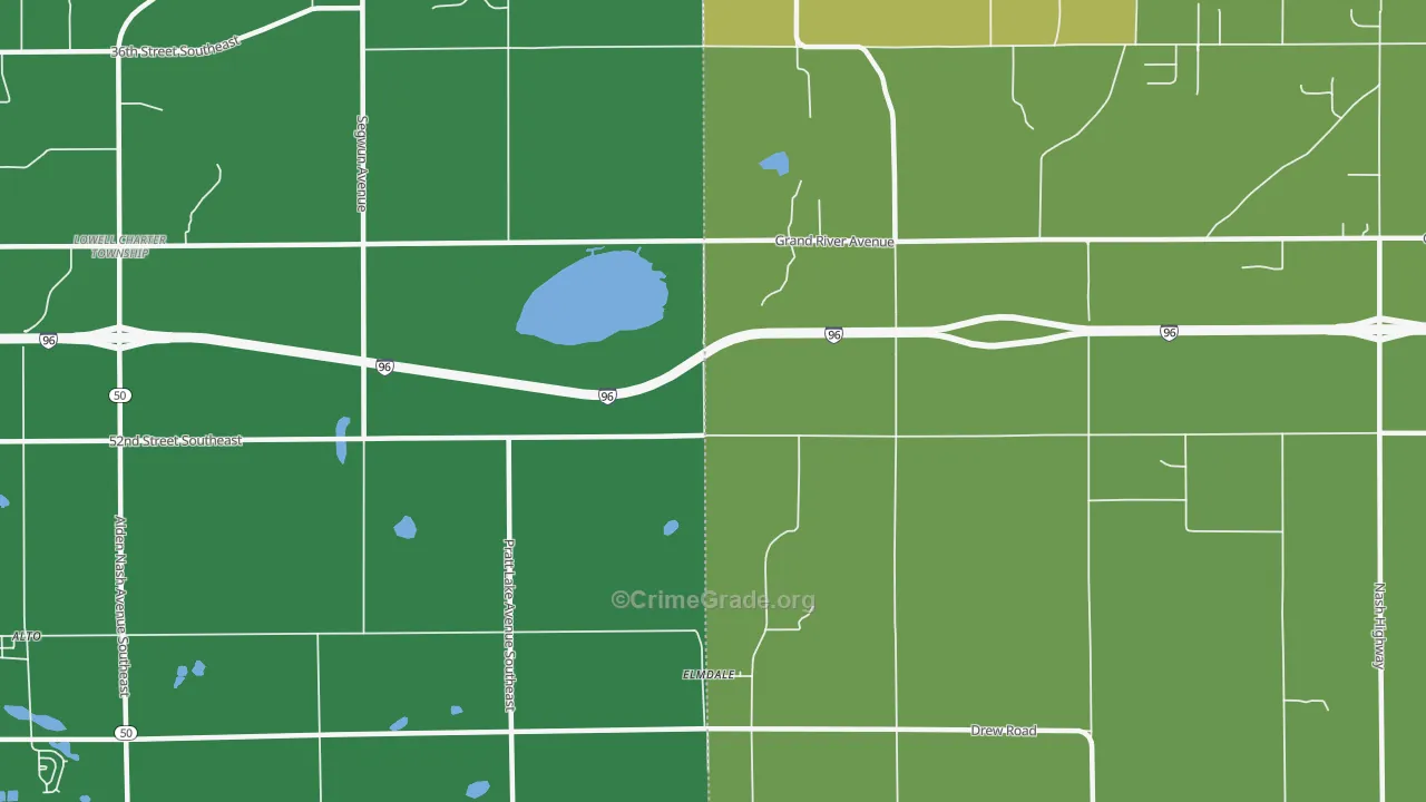 Elmdale, MI Map of Drug-Related Crime Rates