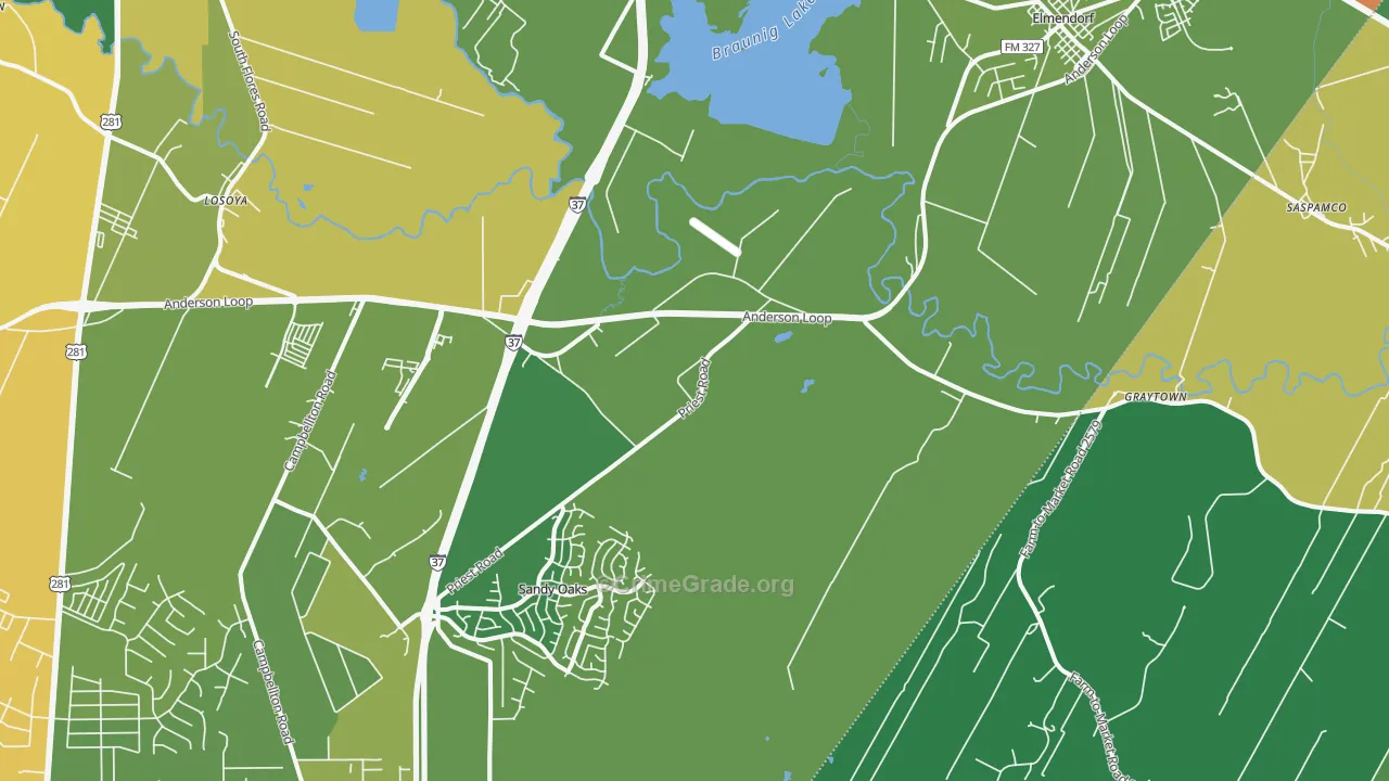 Elmendorf, TX Map of Drug-Related Crime Rates