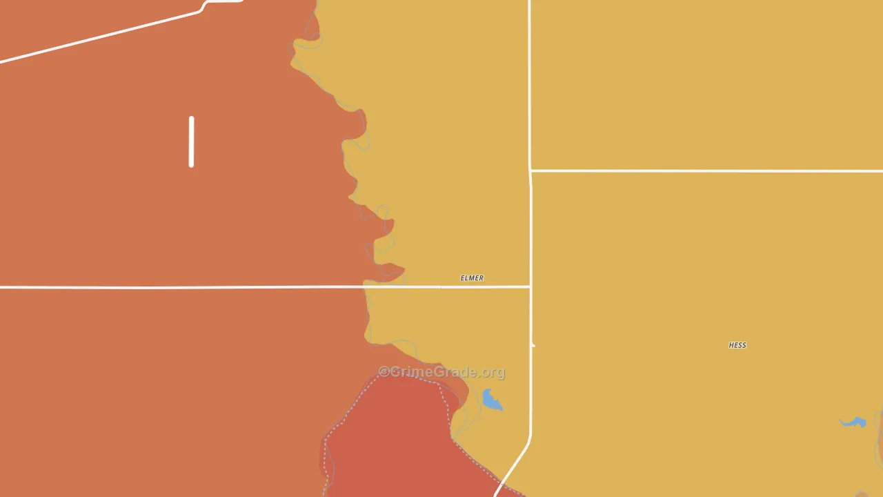 Elmer, OK Map of Drug-Related Crime Rates